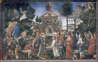 La purificación del leproso y la tentación de Cristo, en la Capilla Sixtina, 1481 de Sandro Botticelli